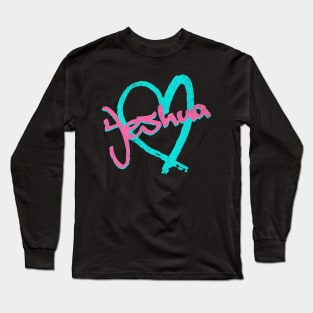 I Love Yeshua Vintage 80's & 90's Blue and Pink Long Sleeve T-Shirt